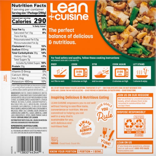 Lean Cuisine® Bowls High Protein Glazed Chicken Frozen Meal Perspective: back