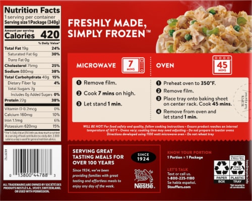 Stouffer's® Tuna Noodle Casserole Frozen Meal Perspective: back