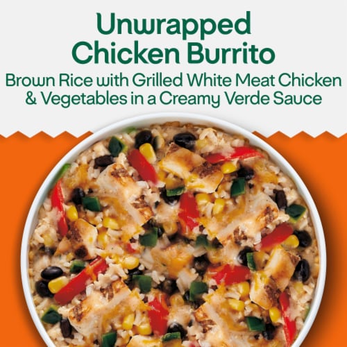 Lean Cuisine Bowls Unwrapped Chicken Burrito Frozen Meal Perspective: back