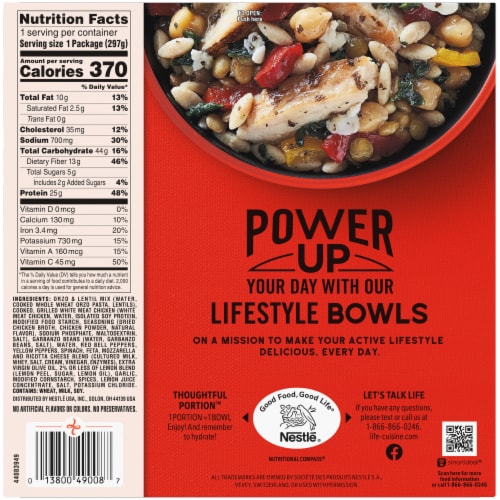 Life Cuisine™ Greek Style Chicken Feta Bowl Frozen Meal Perspective: back