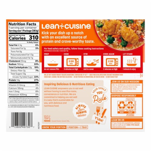 Lean Cuisine® Frozen Orange Chicken Meal Perspective: back