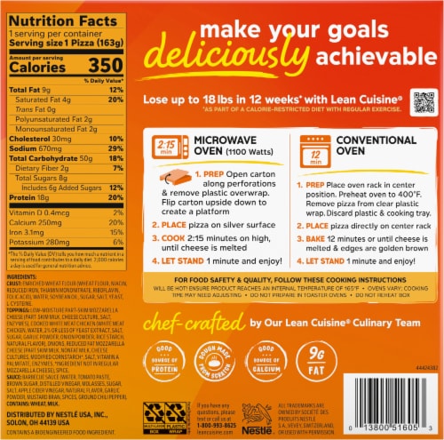 Lean Cuisine® BBQ Recipe Chicken Frozen Pizza Perspective: back