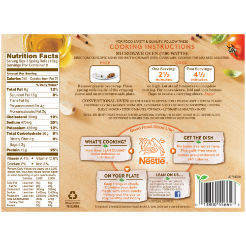 Lean Cuisine Craveables Fajita-Style Chicken Spring Rolls Perspective: back