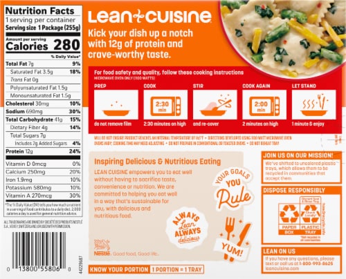 Lean Cuisine® Features Spinach Artichoke Ravioli Frozen Meal Perspective: back