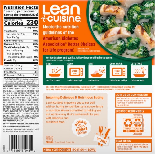 Lean Cuisine® Chicken & Broccoli Alfredo Frozen Meal Perspective: back