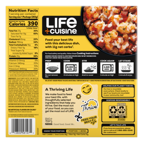Life Cuisine Meatlovers Cauliflower Pizza Bowl Frozen Entrée Perspective: back