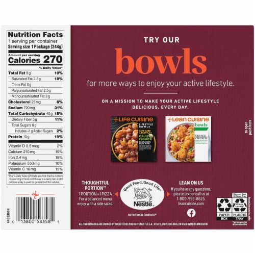 Lean Cuisine® Features Mushroom Mezzaluna Ravioli Frozen Meal Perspective: back