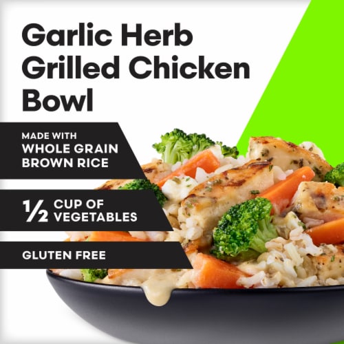 Vital Pursuit Garlic Herb Grilled Chicken Bowl High Protein Portion Aligned Meal Perspective: back