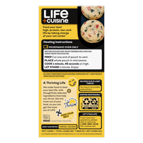 Life Cuisine Tomato & Spinach Egg White Bites Perspective: back