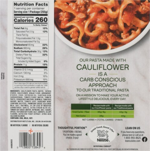 Lean Cuisine Cauli' Bowls Fettuccini with Meat Sauce Frozen Meal Perspective: back