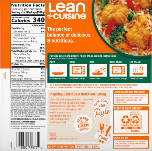 Lean Cuisine® Bowls Orange Chicken Frozen Meal Perspective: back