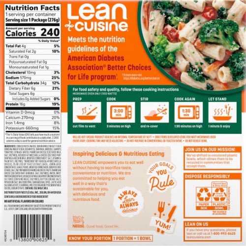 Lean Cuisine Frozen Pasta Primavera Perspective: back