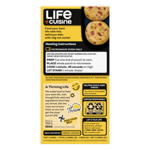 Life Cuisine® Bacon & White Cheddar Egg Bites Perspective: back