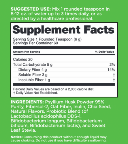 NBpure Daily Multi Fiber-with Psyllium Husk Powder Perspective: back