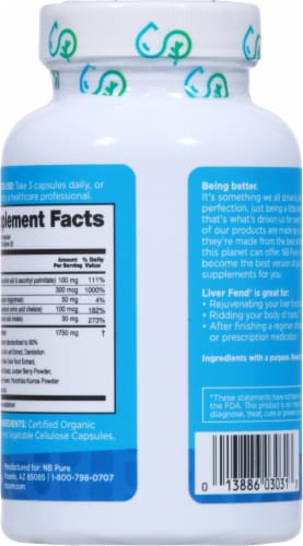 Aerobic Life Liver Fend Liver Detox & Cleanse Vegetable Capsules Perspective: back