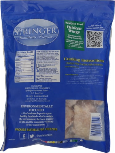 Springer Mountain Farms Gluten-Free Frozen Raw Chicken Wings Perspective: back
