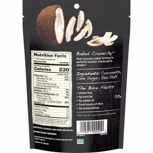 Bare® Baked Crunchy Toasted Coconut Chips Perspective: back