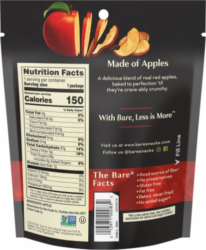 Bare® Baked Crunchy Fuji & Reds Apple Chips Perspective: back