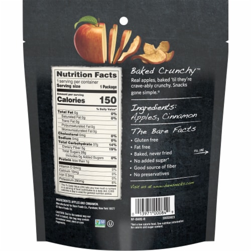 Bare® Naturally Baked Crunchy™ Cinnamon Apple Chips Perspective: back
