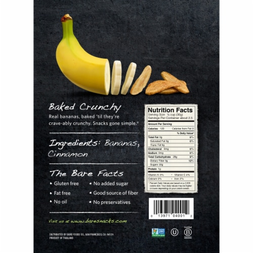 Bare Baked Crunchy Banana Chips Variety Pack Perspective: back