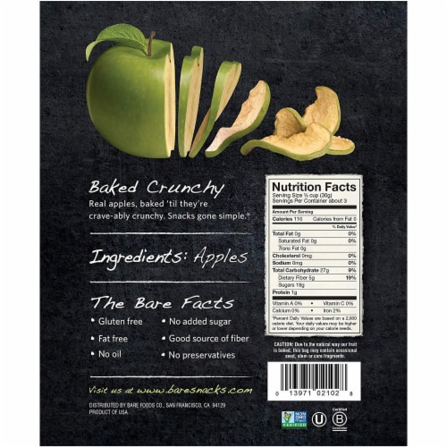 Bare Baked Crunchy Granny Smith Apple Chips Perspective: back