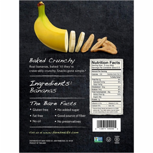 Bare Baked Crunchy Simply Banana Chips Perspective: back