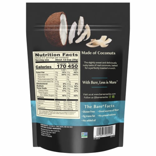 Bare® Baked Crunchy Toasted Coconut Chips Perspective: back