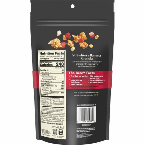Bare® Strawberry Banana Granola Perspective: back