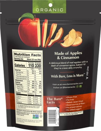 Bare® Baked Crunchy™ Organic Cinnamon Apple Chips Perspective: back