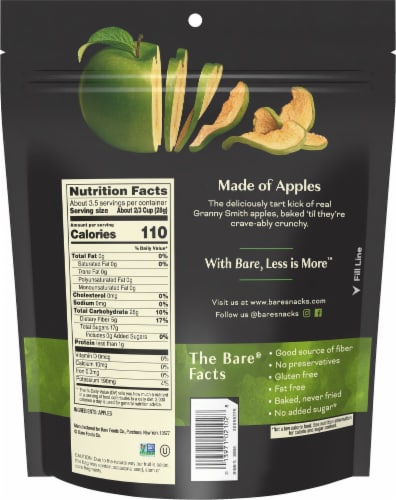 Bare® Baked Crunchy™ Gluten Free Granny Smith Apple Chips Perspective: back