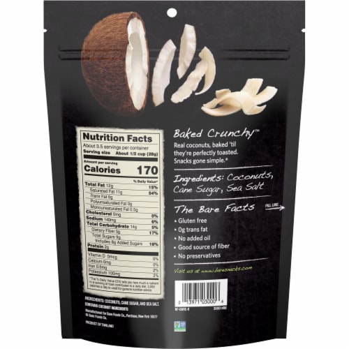 Bare Baked Crunchy Toasted Coconut Chips Perspective: back
