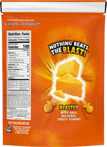Pepperidge Farm® Flavor Blasted Xtra Cheddar Goldfish® Baked Snack Crackers Perspective: back
