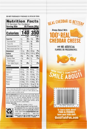 Pepperidge Farm Goldfish Cheddar Baked Snack Crackers Perspective: back