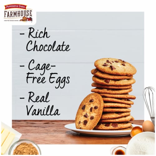 Pepperidge Farm Farmhouse® Thin and Crispy Milk Chocolate Chip Cookies Perspective: back