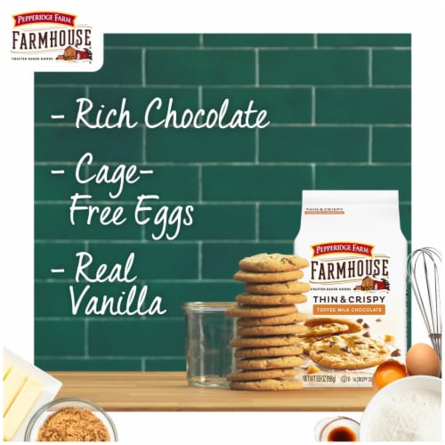 Pepperidge Farm Farmhouse® Thin & Crispy Toffee Milk Chocolate Cookies Perspective: back
