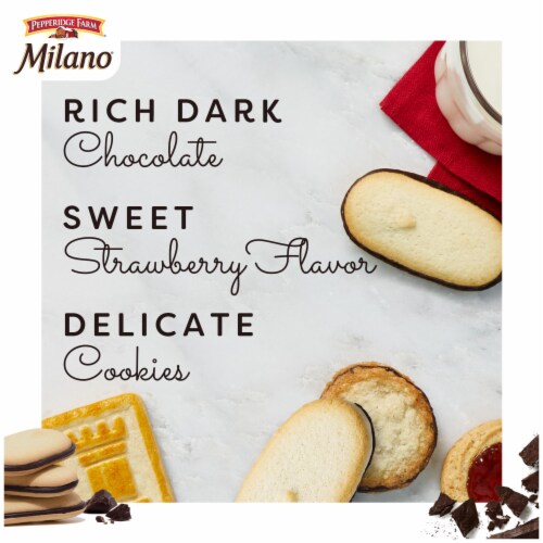 Pepperidge Farm® Milano® Strawberry Chocolate Cookies Perspective: back