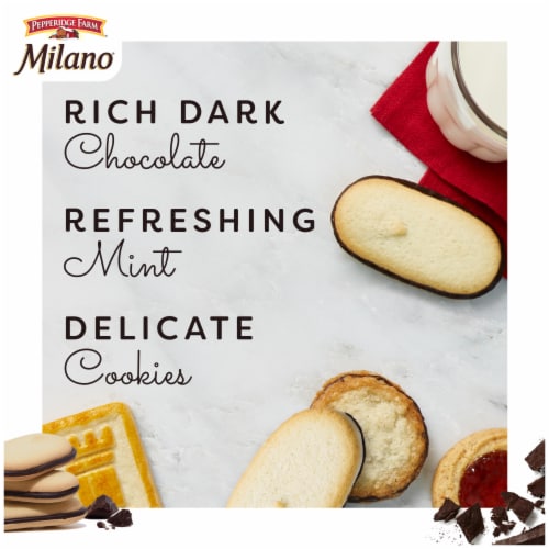 Pepperidge Farm Milano® Cookies, Mint, 10 Packs, 2 Cookies per Pack Perspective: back