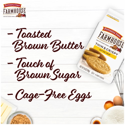 Pepperidge Farm Farmhouse® Thin & Crispy Butter Crisp Cookies Perspective: back