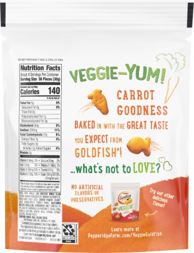 Goldfish® Sweet Carrot Veggie Crackers Perspective: back