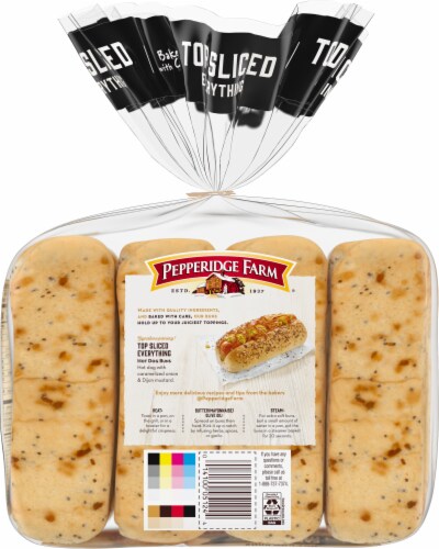 Pepperidge Farm® Bakery Classics Top Cliced Everything Hot Dog Bun Perspective: back
