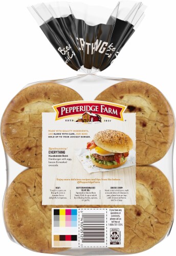 Pepperidge Farms® Everything Hamburger Buns Perspective: back