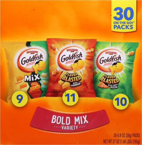 Pepperidge Farm® Goldfish® Baked Snack Crackers Bold Mix Variety Pack Perspective: back