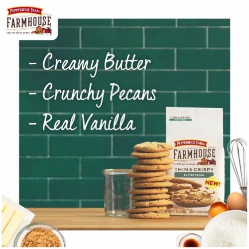 Pepperidge Farm Farmhouse Thin & Crispy Butter Pecan Cookies, 5.9 Oz Bag Perspective: back