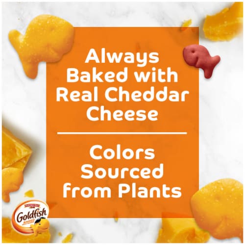 Pepperidge Farm Goldfish Colors Cheddar Family Size Baked Snack Crackers Perspective: back