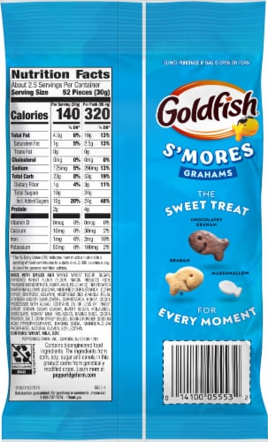Goldfish® S'mores Grahams Baked Graham Snack Crackers Perspective: back