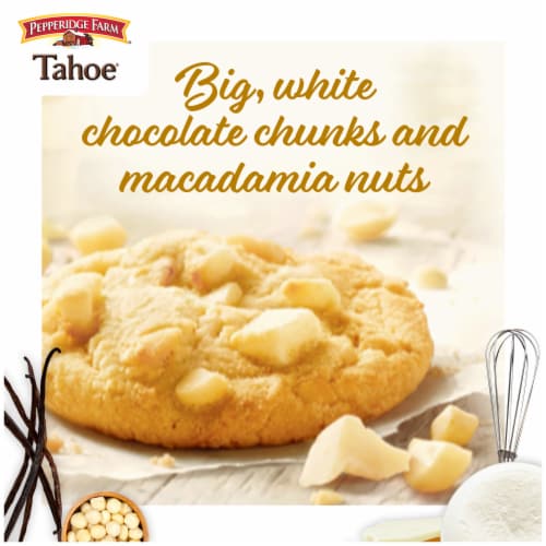 Pepperidge Farm Tahoe Crispy White Chocolate Macadamia Nut Cookies Perspective: back