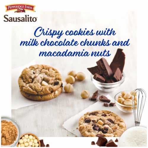 Pepperidge Farm Sausalito Crispy Milk Chocolate Macadamia Nut Cookies Perspective: back