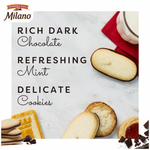 Pepperidge Farm® Milano® Mint Chocolate Sandwich Cookies Perspective: back