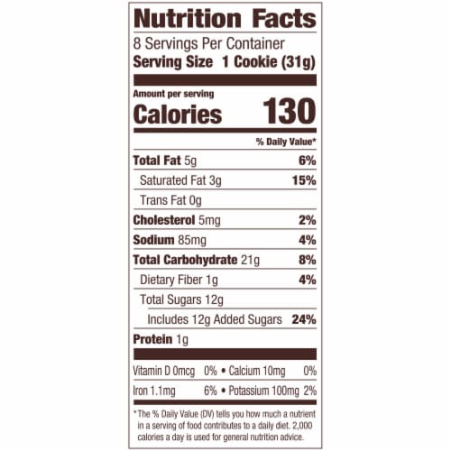 Pepperidge Farm Captiva Soft Baked Dark Chocolate Cookies Perspective: back