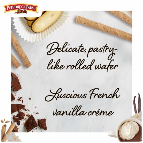 Pepperidge Farm Pirouette Cookies French Vanilla Flavored Crème Filled Wafers Perspective: back